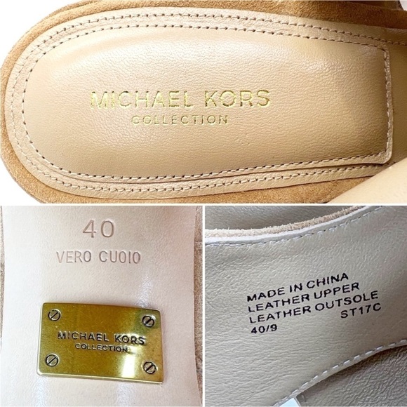 Michael Kors Collection “Asher” Suede Heeled Sandals Camel Slingback Size 9 New - Picture 8 of 11